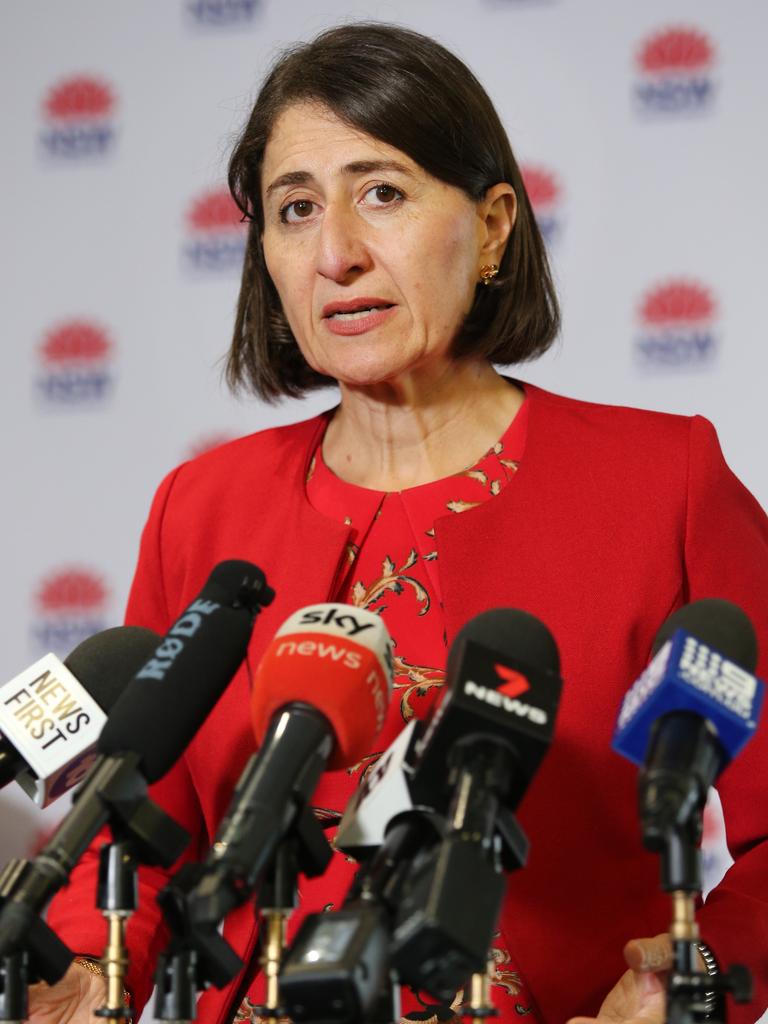 NSW Premier Gladys Berejiklian found out about the reopening on radio. Picture: Richard Dobson