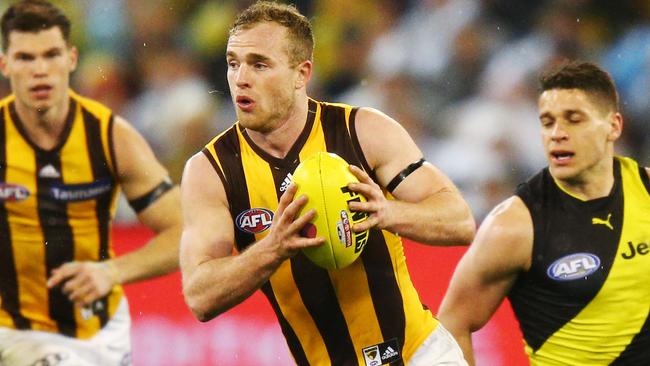 The Hawks traded pick No.14 for Tom Mitchell, who is this year’s Brownlow Medal favourite. Picture: AFL Media/Getty Images