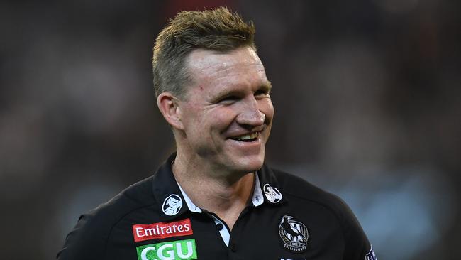 Collingwood coach Nathan Buckley can’t wait for his charges to get back on the track. Picture: AAP