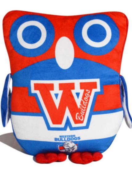 An owl-shaped doorstop in Western Bulldogs colours because why not?