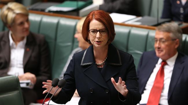 Former prime minister Julia Gillard during question time in parliament.