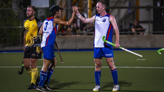 Action from the TPL Men's grand final between East Darwin Storm and the Nightcliff Tigers at Marrara Stadium, 2024. Picture: Patch Clapp.