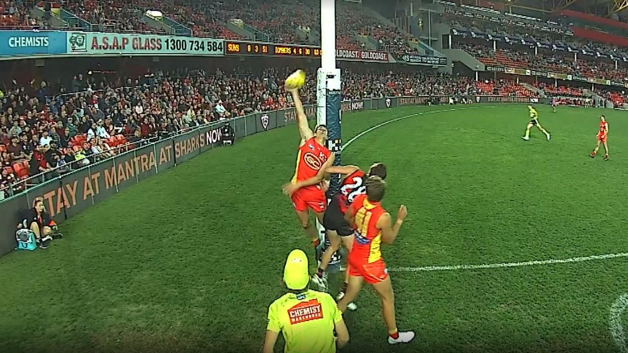 This Essendon goal was not called and then not reviewed.
