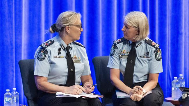 Police Commissioner Katarina Carroll (left) and Assistant Commissioner Charysse Pond at the forum. Picture: Kevin Farmer