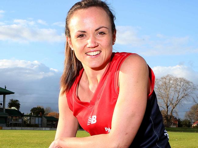 Women's footballer Daisy Pearce, captain of premiership winners (Darebin) for profle for Weekend on elite women footballers. Picture Rebecca Michael.