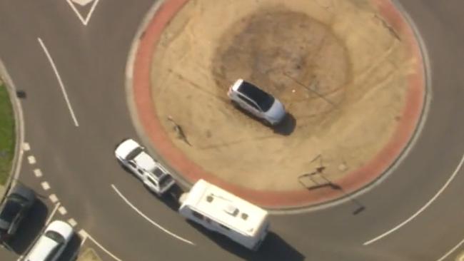 The driver also drove straight through a roundabout.