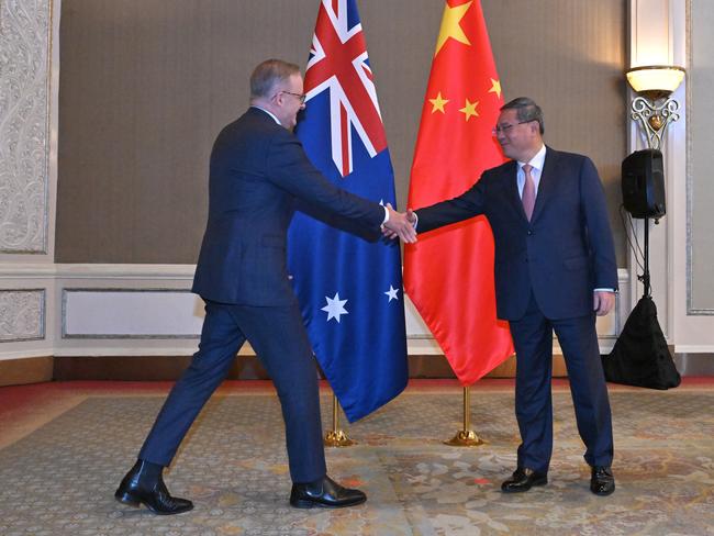 Prime Minister Anthony Albanese meets with China’s Premier Li Qiang for a bilateral meeting in Jakarta for The Association of Southeast Asian Nations ASEAN Summit in Indonesia, Thursday, September 7, 2023. (AAP Image/Mick Tsikas) NO ARCHIVING