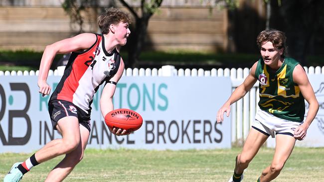 Morningside player Baxter Ellis QAFL colts between Morningside and Maroochydore. Saturday April 13, 2024. Picture, John Gass