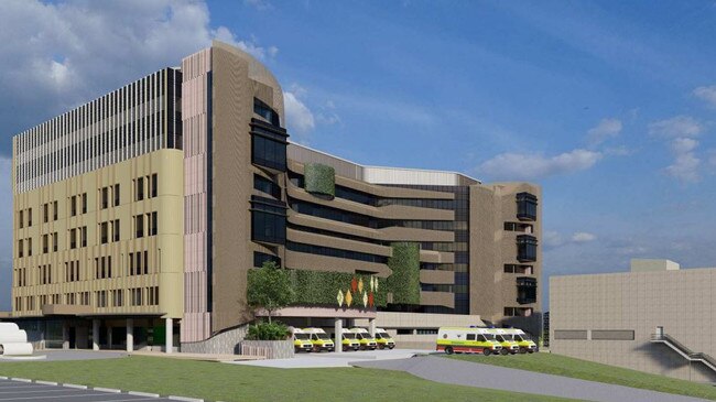 An artist's impression of the ambulance bay access at John Nugent Way, proposed for the Mater Springfield Hospital.