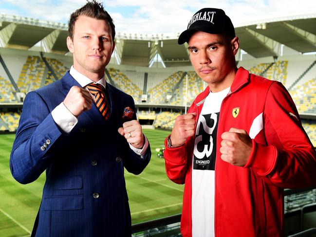 Media lead up for Rumble on the Reef; Jeff Horn Vs Tim Tszyu in Townsville at Queensland Country Bank Stadium. Picture: Alix Sweeney