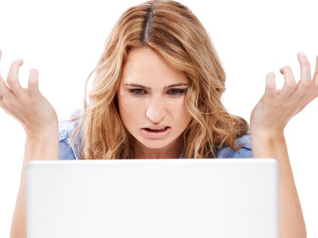 Cropped shot of a frustrated young woman using her laptophttp://195.154.178.81/DATA/istock_collage/356960/shoots/780571.jpg