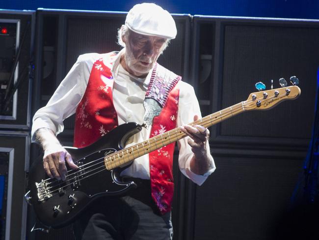 All about the bass ... pictured last month, John McVie is fighting fit and back on stage. Picture: AP Photo/Knoxville News Sentinel, Paul Efird