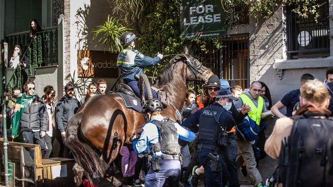 Pictures from The Freedom March in Sydney as protestors clash with police in and around Victoria Park in Chippendale, Sydney. Pictures by Julian Andrews