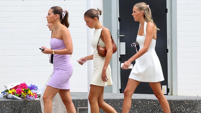 Mourners arrive for the funeral of Bianca Jones. Picture: NewsWire/Ian Currie