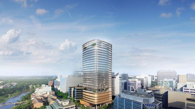 Artist’s impression of GPT’s office tower at 32 Smith Street, Parramatta.