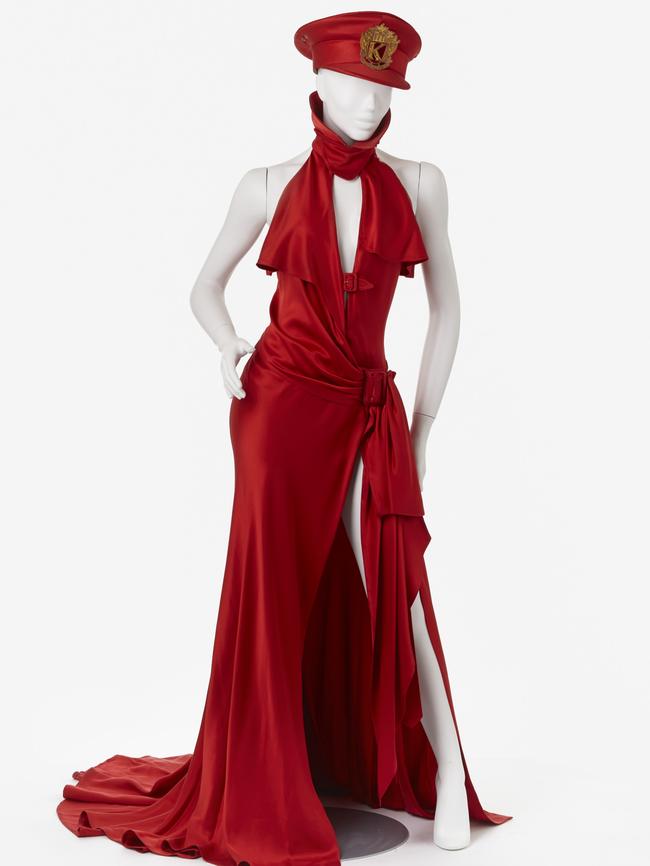 A stunning red ensemble from the ‘KylieX2008’ tour designed by Jean Paul Gaultier.