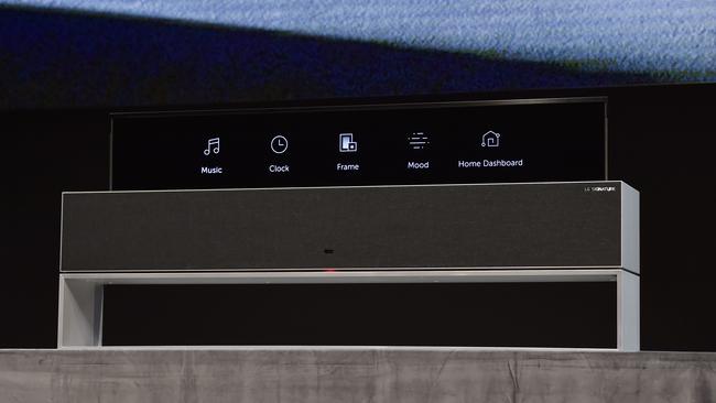 The partially rolled-up LG Signature OLED TV R. Picture: Getty Images