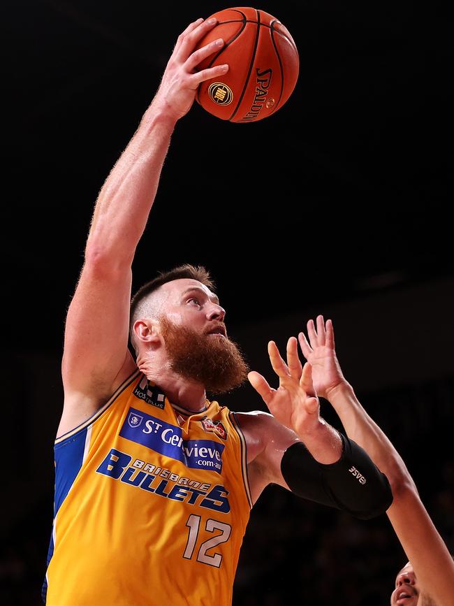 Aron Baynes had his best game as a Bullet, scoring 17 points and grabbing 14 rebounds. Picture: Mark Kolbe/Getty Images