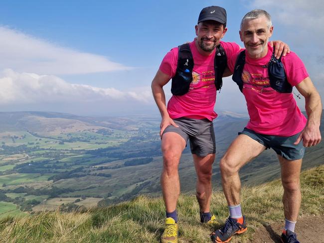 James (left) and his friends ran the Edale Skyline in the Peak District to raise money for Brain Tumour Research (Collect/PA Real Life)