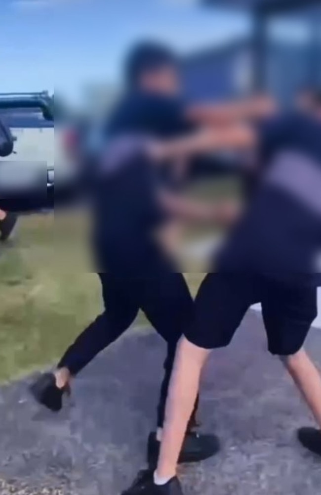 Teenagers allegedly fighting on school grounds on the Sunshine Coast. Picture: Instagram