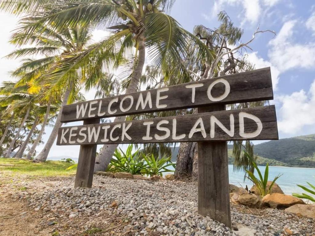 A welcome sign on Keswick Island. Picture: Belinda McMahon