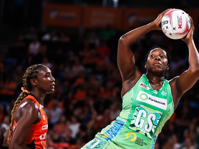 Jhaniele Fowler-Nembhard of the Fever is a five-time Super Netball player of the year. Picture: Getty Images