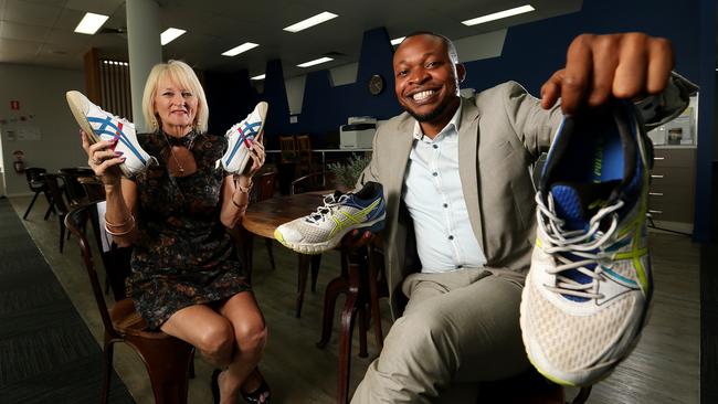 Gail Ker and Blaise Itabelo promote Walk Together Logan. Picture: Josh Woning.