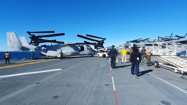 Part of the flight deck of the USS America. Picture: Jodie Munro O'Brien