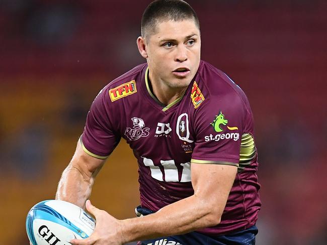 BRISBANE, AUSTRALIA - APRIL 02: James O'Connor of the Reds in action during the round seven Super Rugby Pacific match between the Queensland Reds and the ACT Brumbies at Suncorp Stadium on April 02, 2022 in Brisbane, Australia. (Photo by Albert Perez/Getty Images)