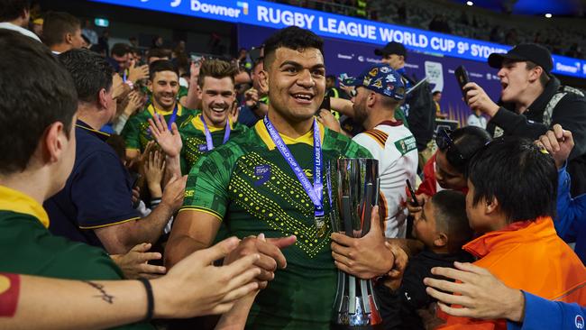 David Fifita was dominant for Australia at the Rugby League World Cup 9s. Picture: Getty Images