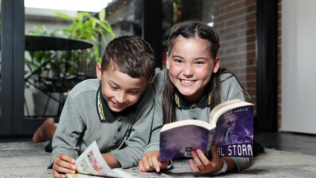 Hugo and Nadia Hammond enjoying a good read. Picture: Tim Hunter