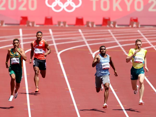 Australia’s Steve Solomon in the heats of the 400m Picture: Getty Images