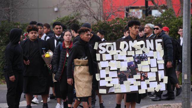 Students marched from St Albans to Brimbank Shopping Centre. Picture: Wayne Taylor