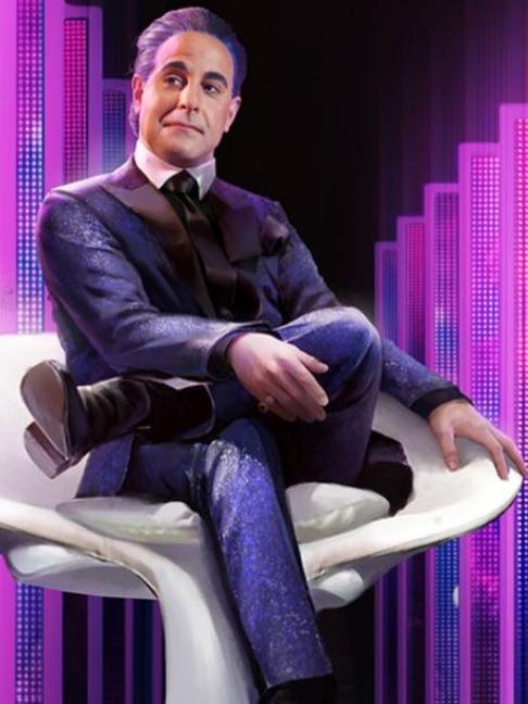 Many fans were secretly hoping that Stanley Tucci would simply be digitally de-aged so we’d never have to see anyone else take on the role of Caesar Flickerman. Picture: Supplied