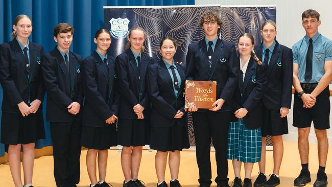 Cooloola Christian College School leaders 2024. Bethany Herrington (Vice Captain) Caleb Collins (Vice Captain) Emily Jones (Sports Captain) Clare Ellaby (Sports Captain) Georgia Darnell (School Captain) (School Captain) Eliza Murphy (Sports Captain) Liezel Schreuder (Sports Captain) Ethan Matulich (Sports Captain) Absent - Billy Downey (Vice Captain)