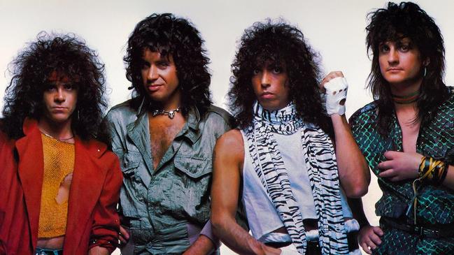 KISS in 1984 (from left) Eric Carr, Gene Simmons, Paul Stanley and Mark St John