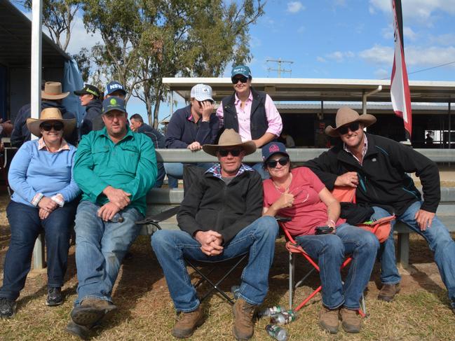 Katie, Matt, Anthony, Lachlan, Jess, Morgan, Michael and Shannae at the Australian Polocrosse Nationals tournament held in Chinchilla on June 28, 2024.