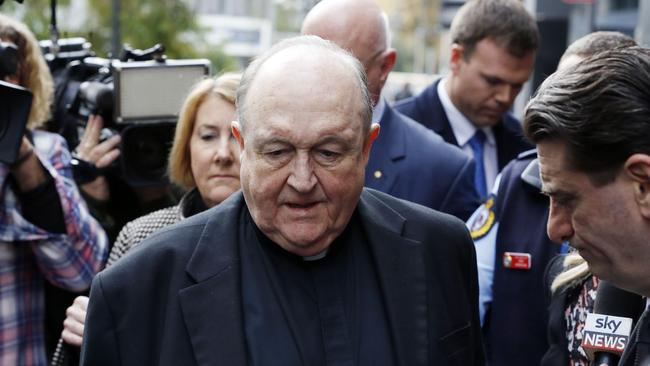 Disgraced Adelaide Archbishop Philip Wilson leaves Newcastle Local Court. Picture: AAP Image/Darren Pateman