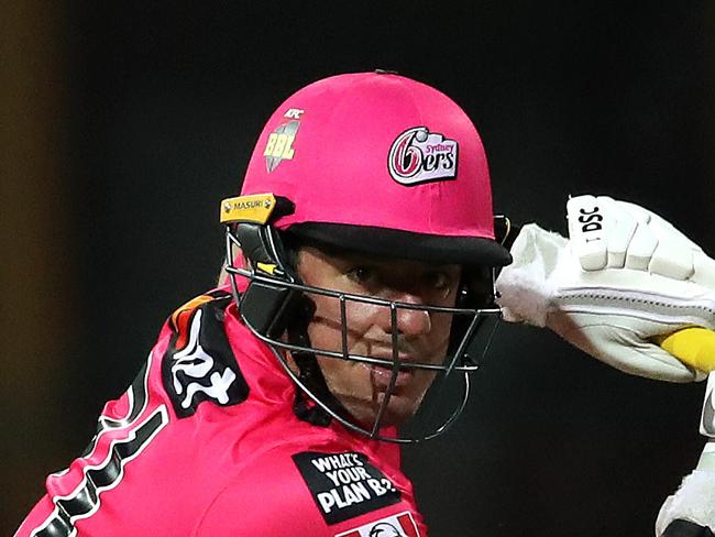 Moises Henriques drives during the BBL practice match between the Sydney Sixers and Sydney Thunder at the SCG. Picture. Phil Hillyard