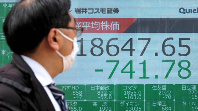 Share prices at the Tokyo Stock Exchange. Picture: AFP