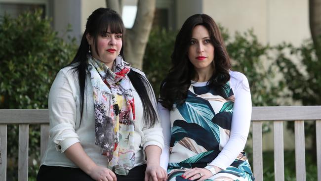 Sisters Dassi Erlich (left) and Nicole Meyer (right) at Parliament House in Canberra.