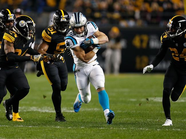 Christian ‘Run CMC’ McCaffrey should go well against the Detroit defence. Picture: Getty Images