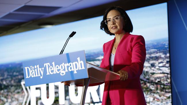 Prue Car speaks at the Future Western Sydney event. Picture: Richard Dobson