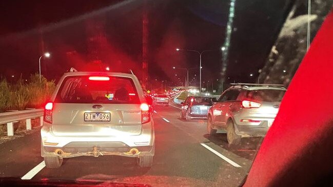 Traffic was banked up for hours on the Sunshine Motorway following the fatal crash at Coolum Beach. Picture: Supplied.