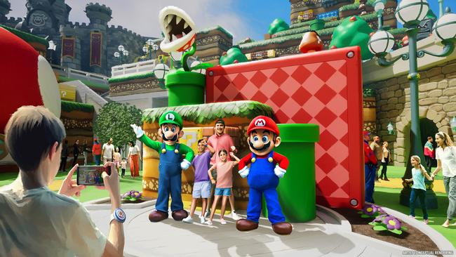 Guests can meet the likes of Mario, Luigi, Princess Peach and Toad throughout the area. Photo: Universal Epic Universe
