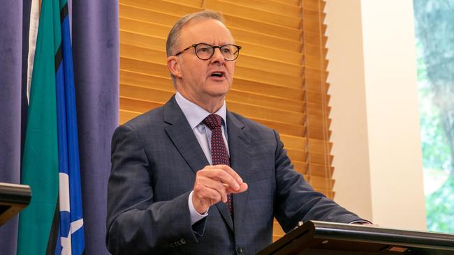 Anthony Albanese announces at Parliament House on Friday the climate change policy Labor will take to the 2022 election.