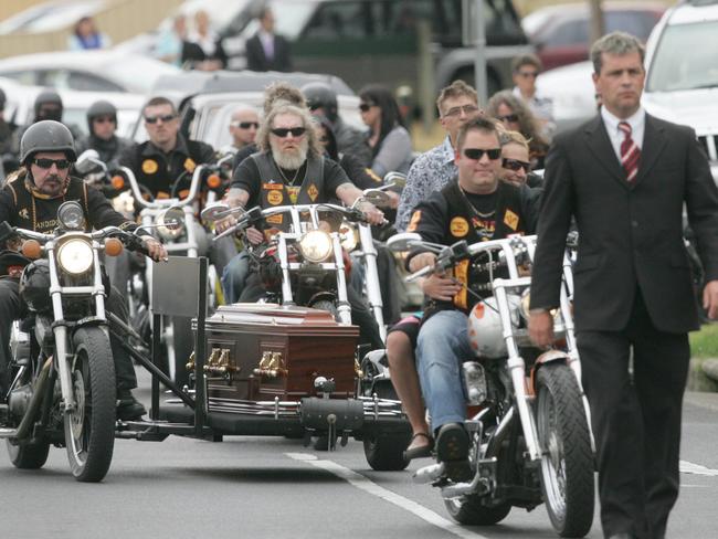 Bandidos came out in droves to honour murdered biker Ross Brand in Geelong.