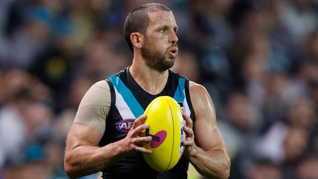 Travis Boak had a brilliant season, finishing second in the Brownlow Medal. Picture: Michael Willson/AFL Photos via Getty Images