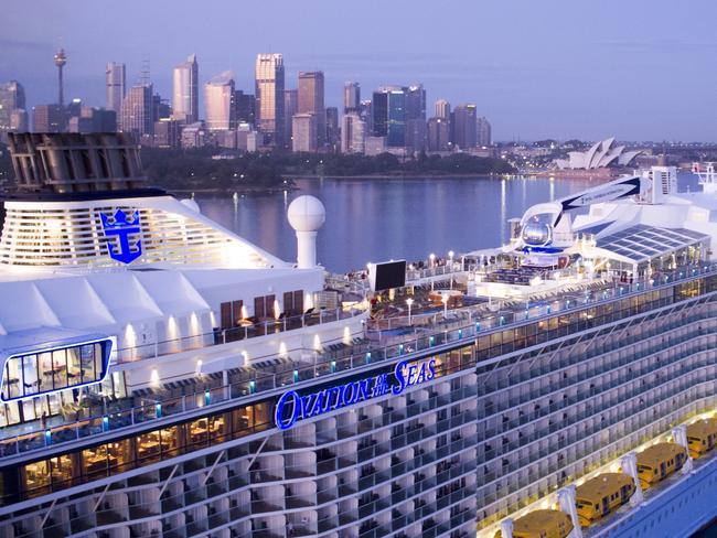 The Ovation of the Seas left Sydney on December 4 with 4579 passengers and 1595 crew on board. Picture: Royal Caribbean