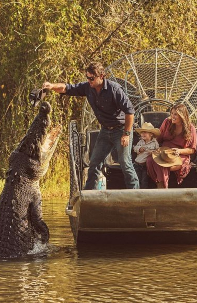 Matt Wright’s Top End Safari Camp operates airboat tours on the croc-infested Finniss River.